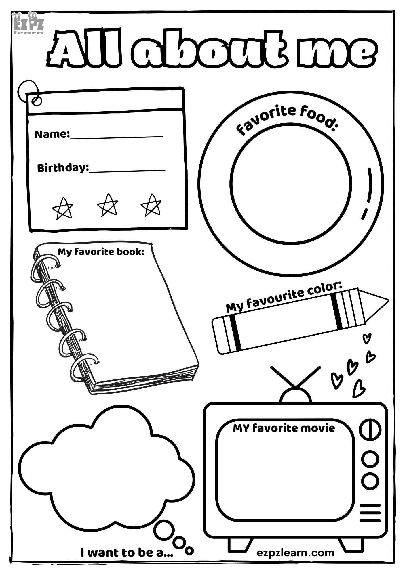 All About Me Drawing Worksheet For Preschool And Kindergarten All About Me Drawing Worksheet For Preschool And Kindergarten
