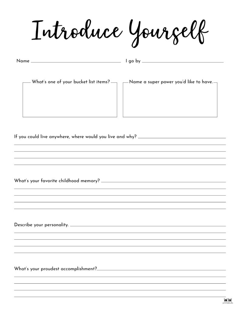 All About Me Printable Worksheets 50 FREE Printables All About Me Printable Worksheets 50 FREE Printables