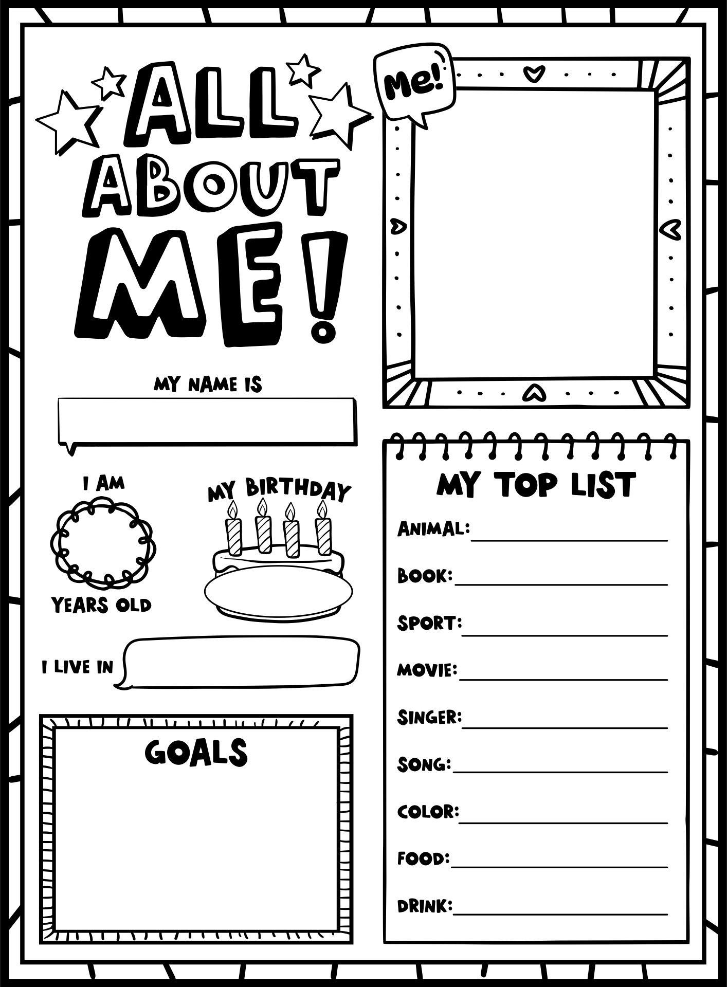 All About Me Worksheets And Templates 50 Free PDF Printables All About Me Worksheets And Templates 50 Free PDF Printables