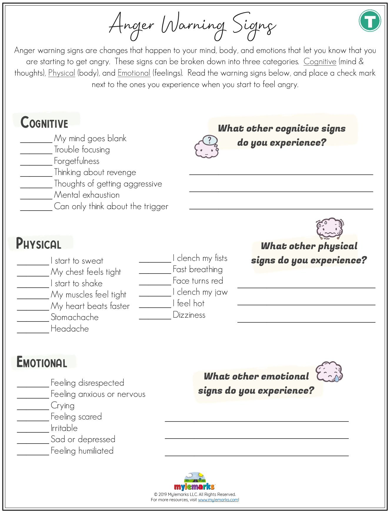 Free Printable Anger Management Worksheets For Youth Free Printable Anger Management Worksheets For Youth