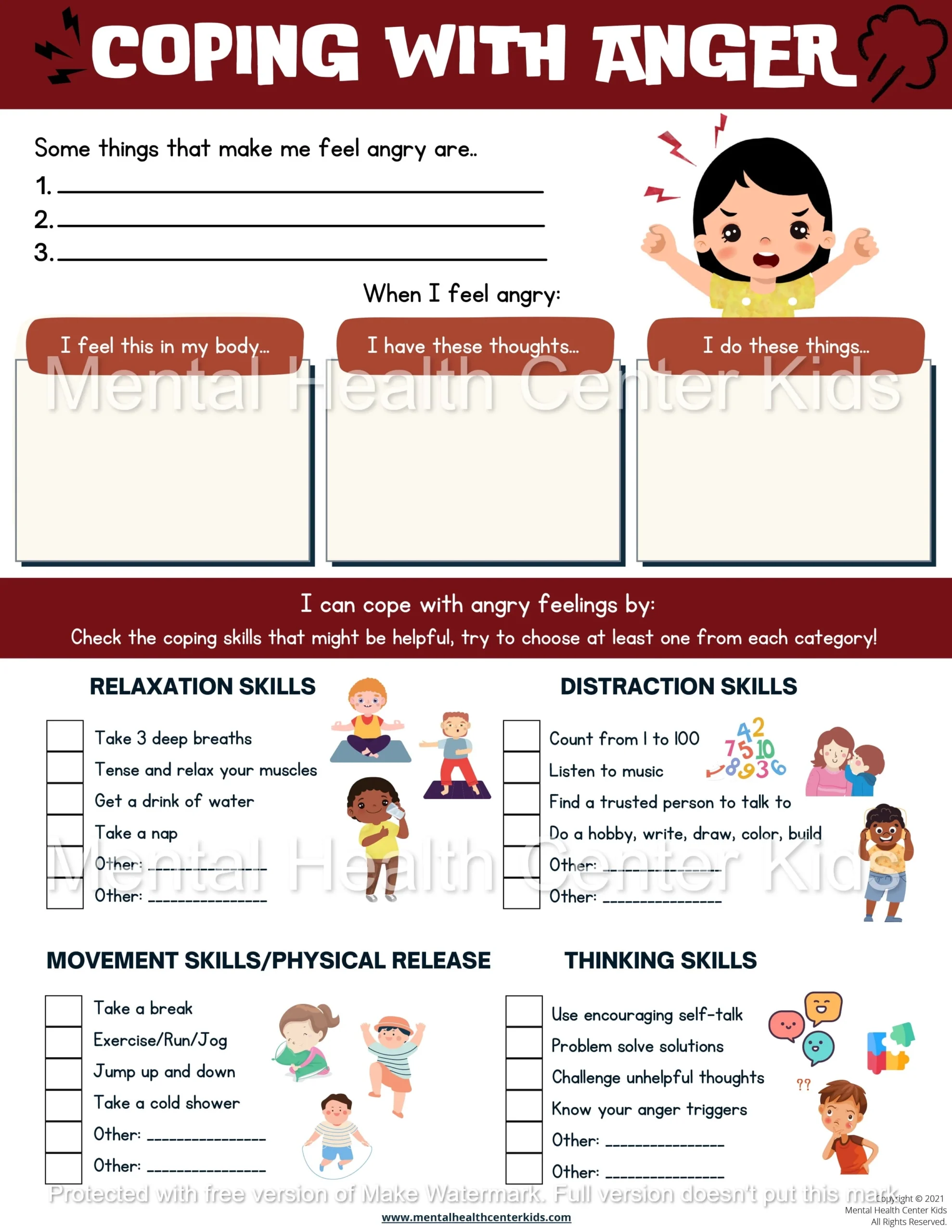 Anger Worksheets For Kids Anger Worksheets For Kids