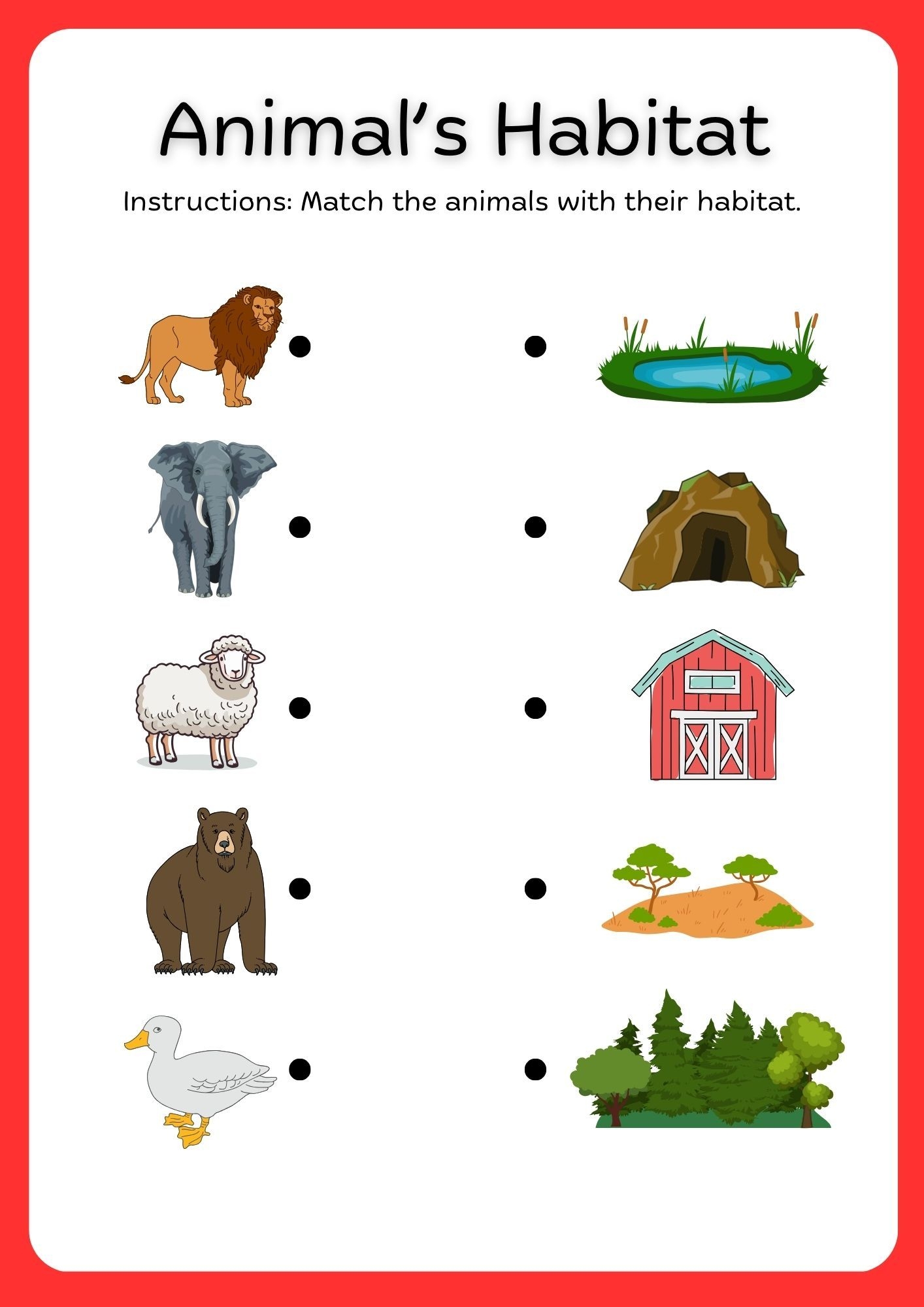 Printable Animal Habitats Worksheets Printable Animal Habitats Worksheets