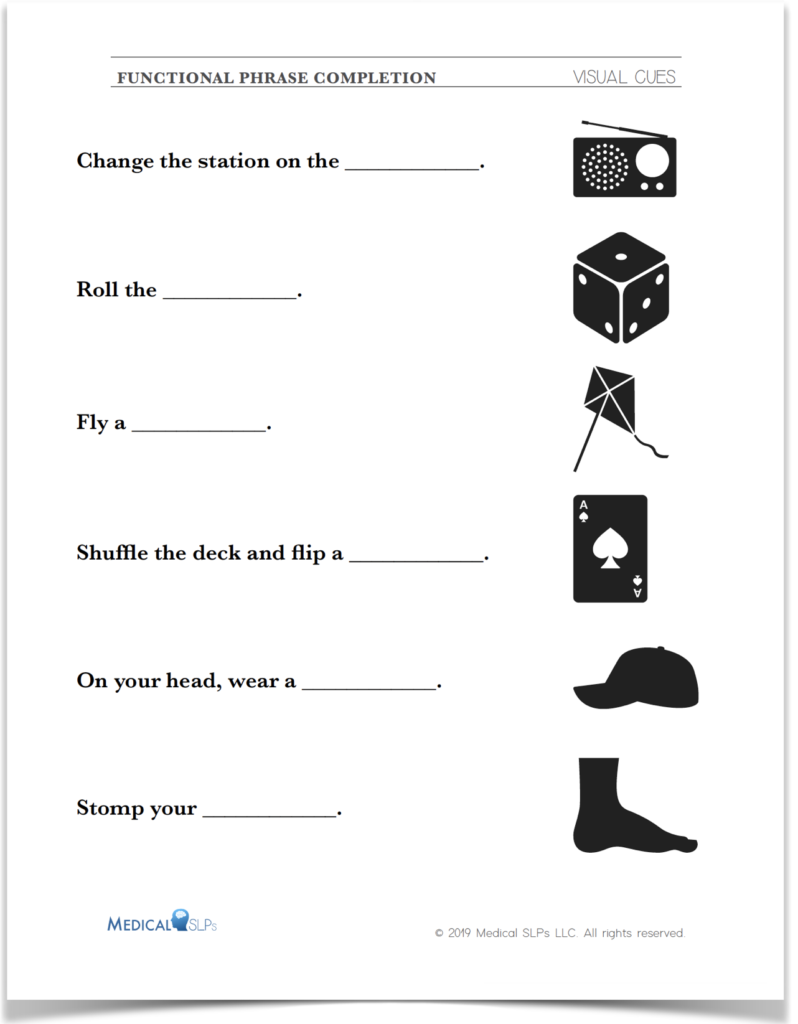 Aphasia Worksheets Free Printable Aphasia Worksheets Free Printable