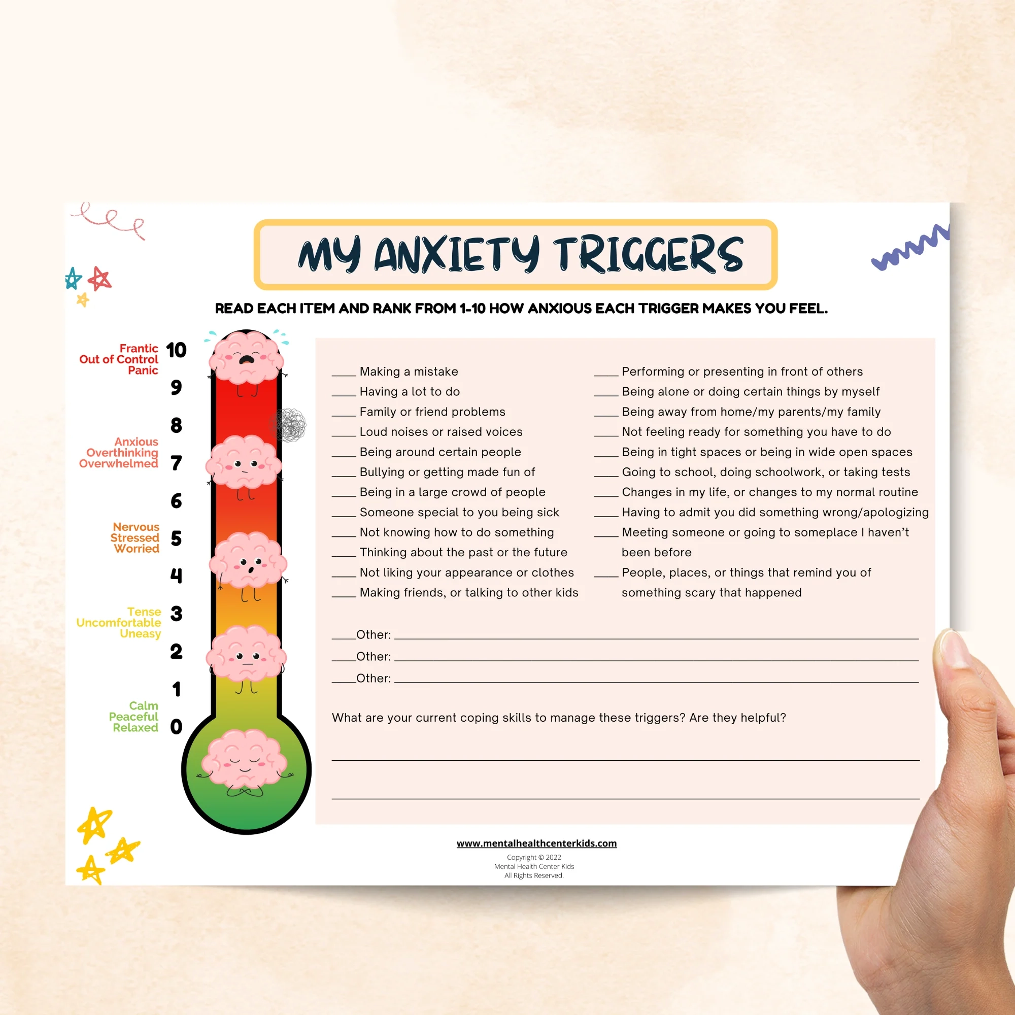 Anxiety Triggers Worksheet Anxiety Triggers Worksheet
