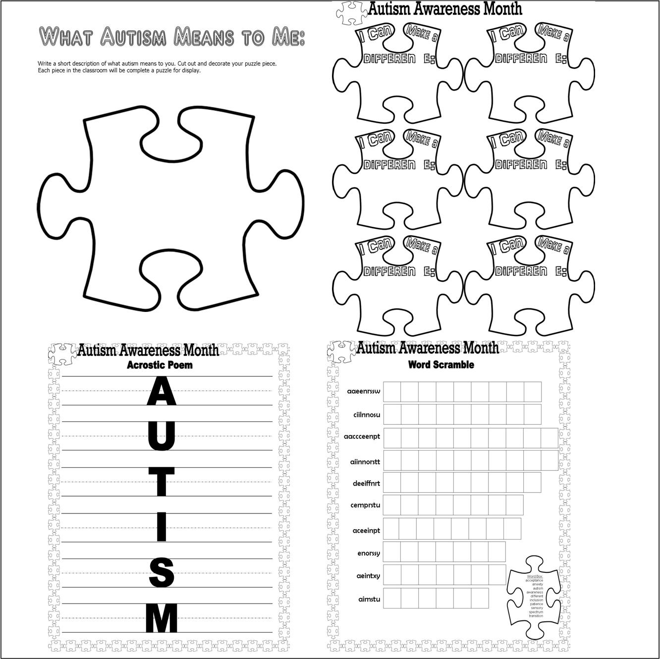 Autism Awareness In The Classroom Worksheets amp Decor Made By Autism Awareness In The Classroom Worksheets amp Decor Made By