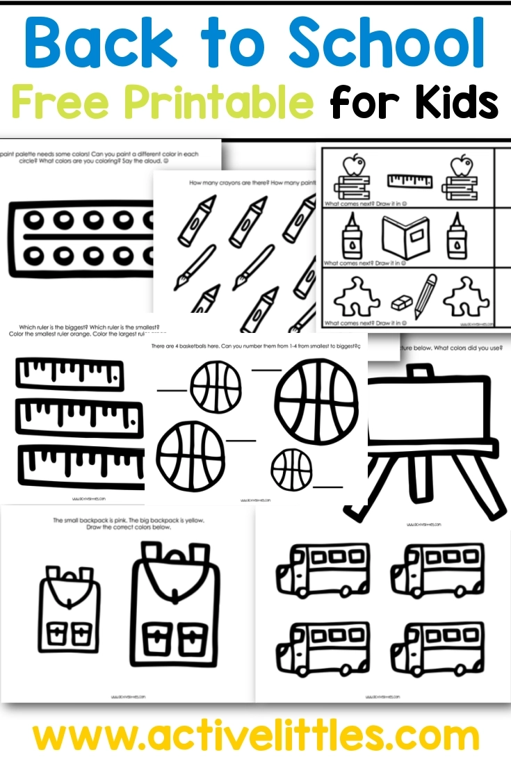 Back To School Free Worksheets Printable Active Littles Back To School Free Worksheets Printable Active Littles