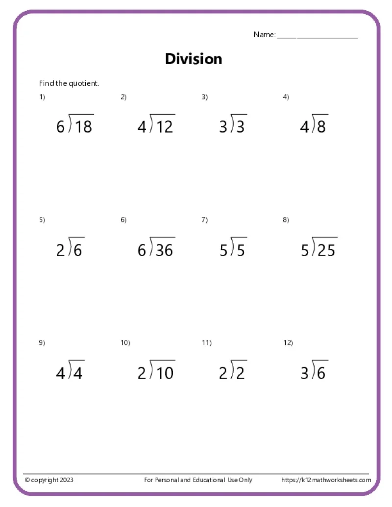 Math Division Worksheets Printable Math Division Worksheets Printable