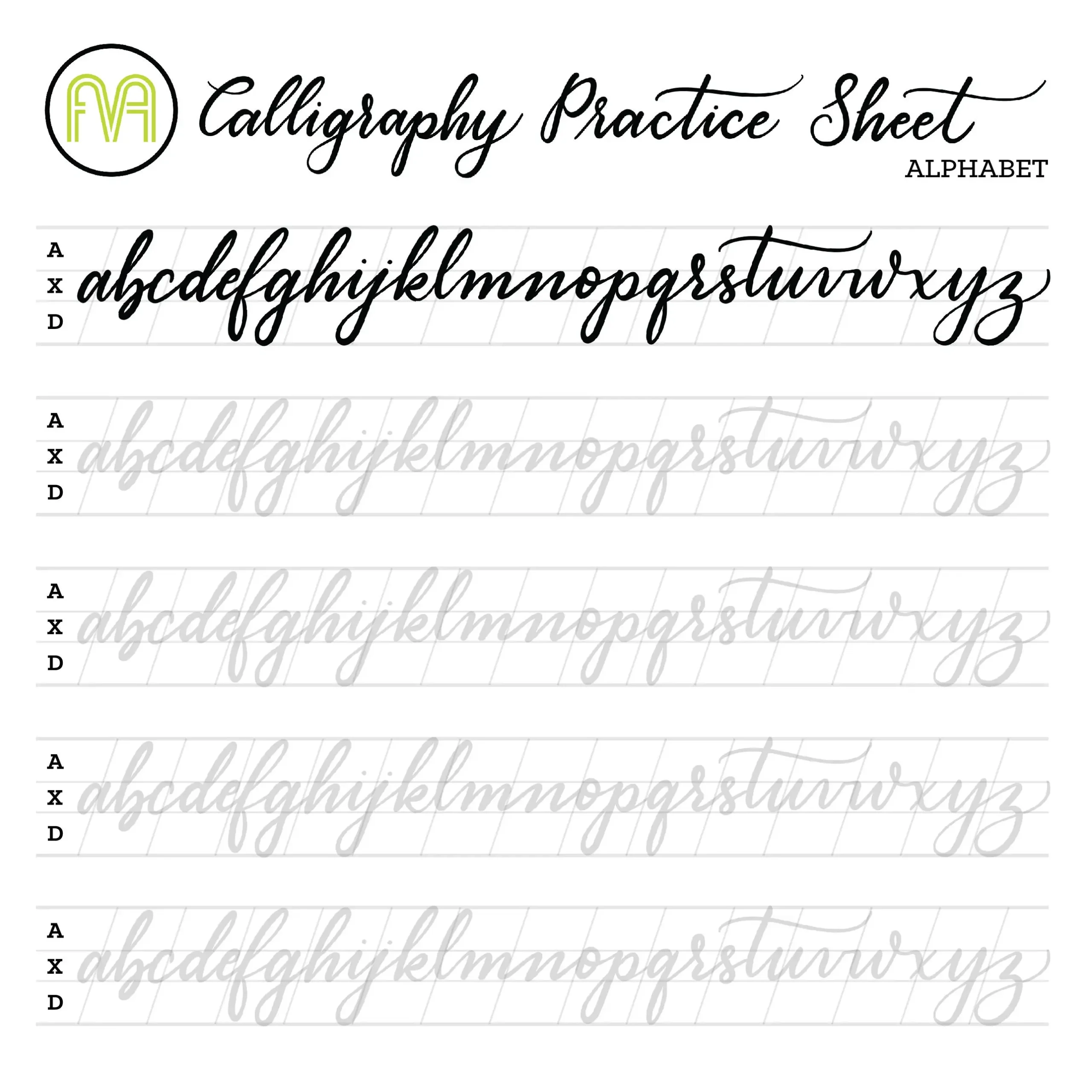 Beginner Printable Calligraphy Practice Sheets Printable Party Beginner Printable Calligraphy Practice Sheets Printable Party