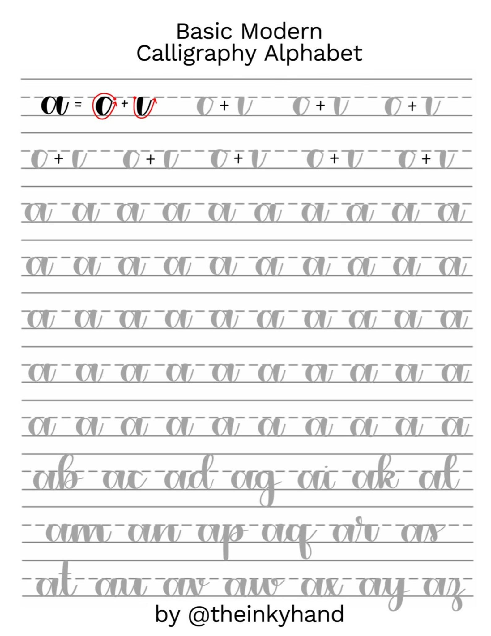 Beginner Printable Calligraphy Practice Sheets Printable Party Beginner Printable Calligraphy Practice Sheets Printable Party