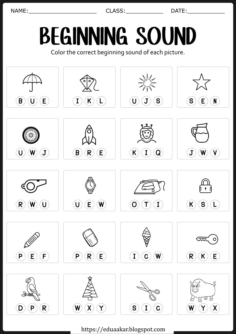 Free Printable Beginning Sounds Worksheets Free Printable Beginning Sounds Worksheets