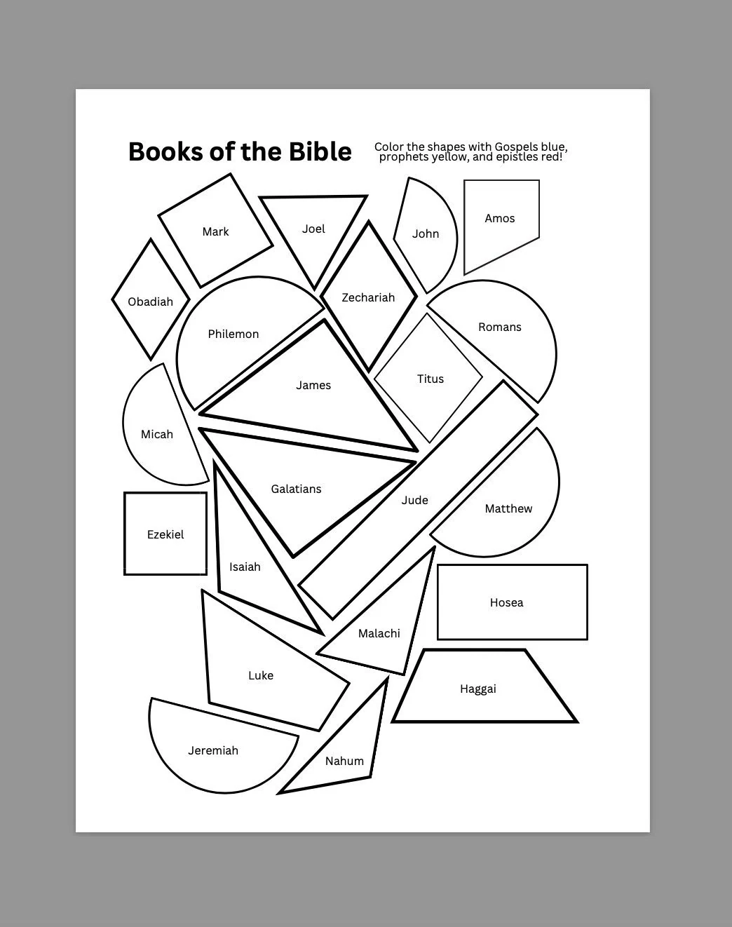 Books Of The Bible Printable Worksheets Books Of The Bible Printable Worksheets