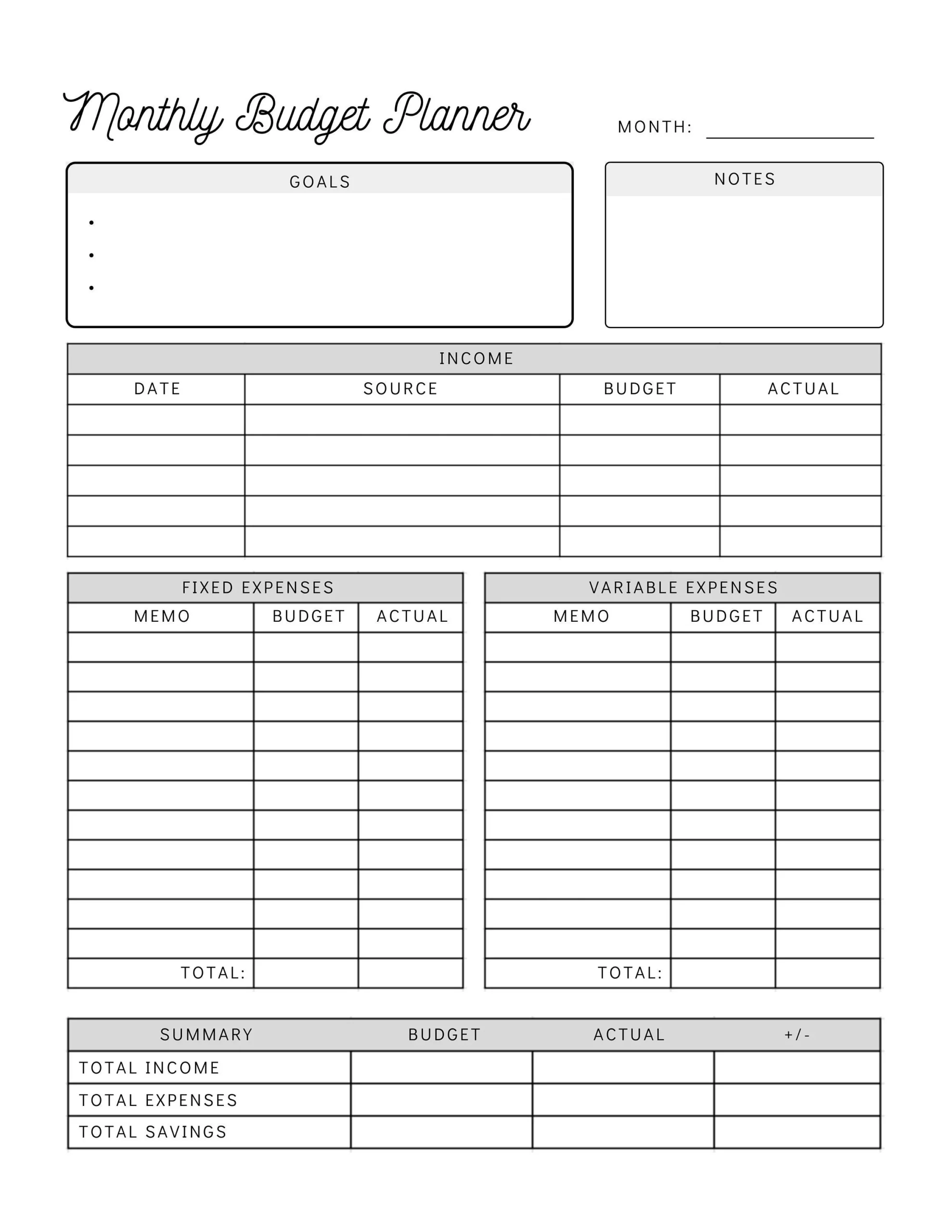 Budget Planner Printables Printable Party Favors Budget Planner Printables Printable Party Favors