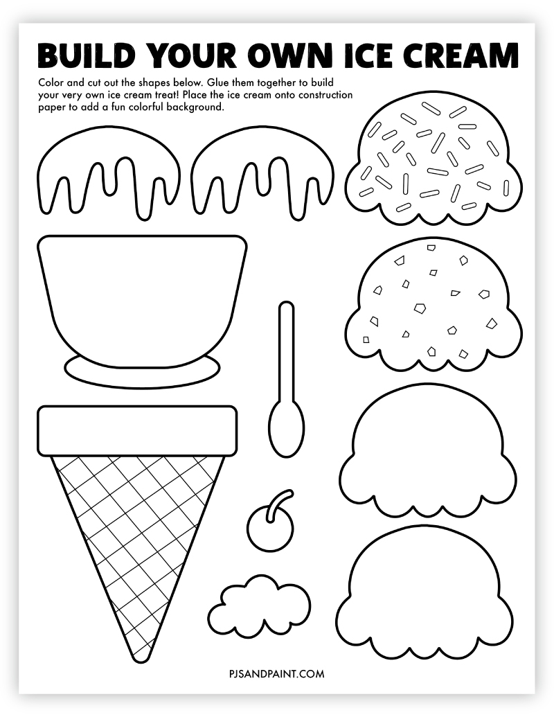 Build Your Own Ice Cream Free Printable Craft Pjs And Paint Build Your Own Ice Cream Free Printable Craft Pjs And Paint