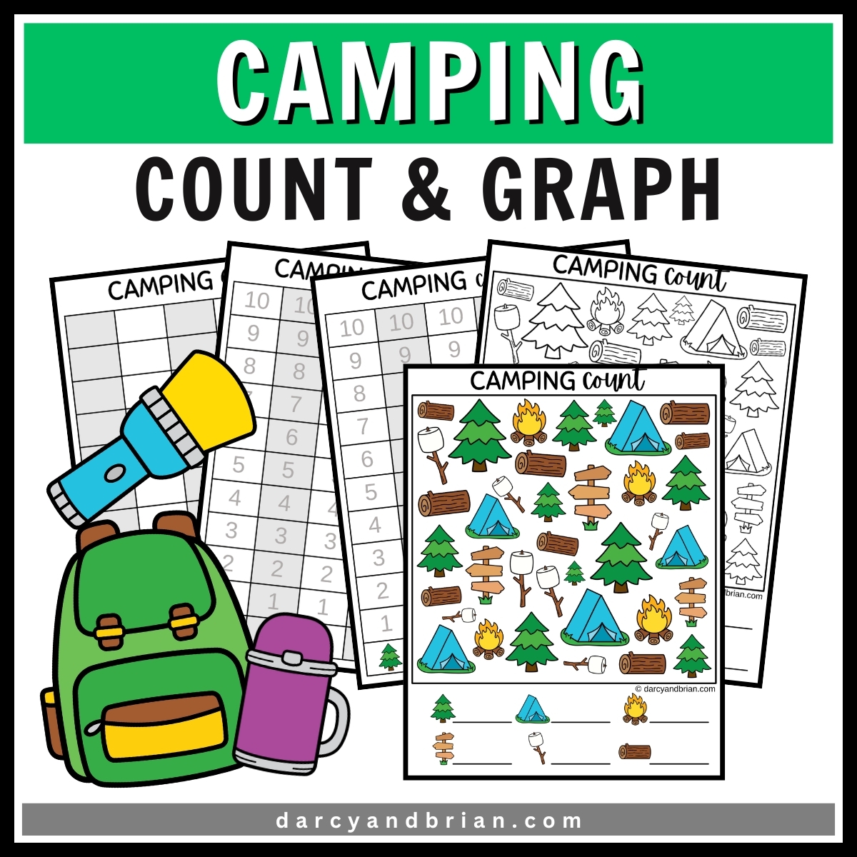 Camping Count And Graph Worksheets Fun Math Activity For Kids Camping Count And Graph Worksheets Fun Math Activity For Kids