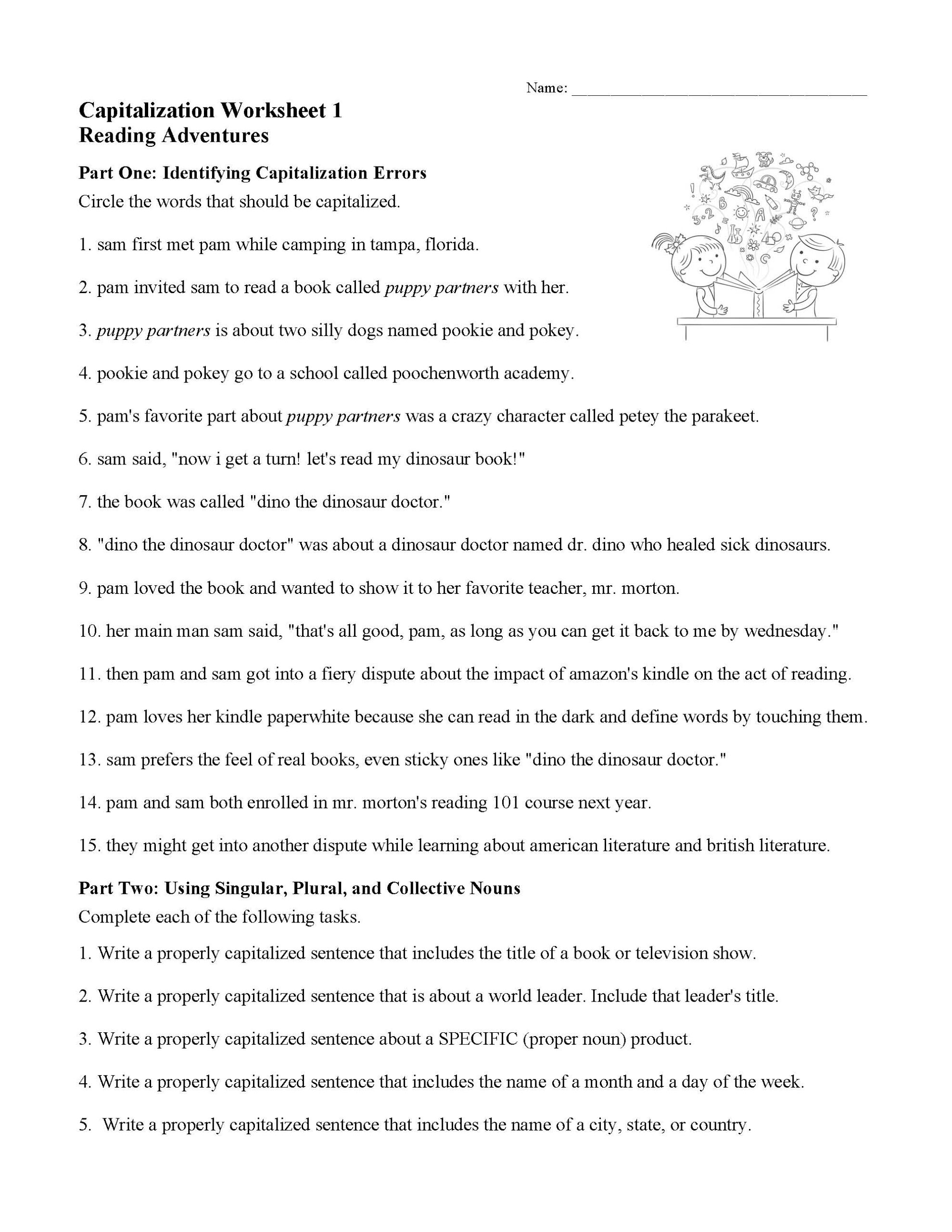 Free Printable Capitalization Worksheets