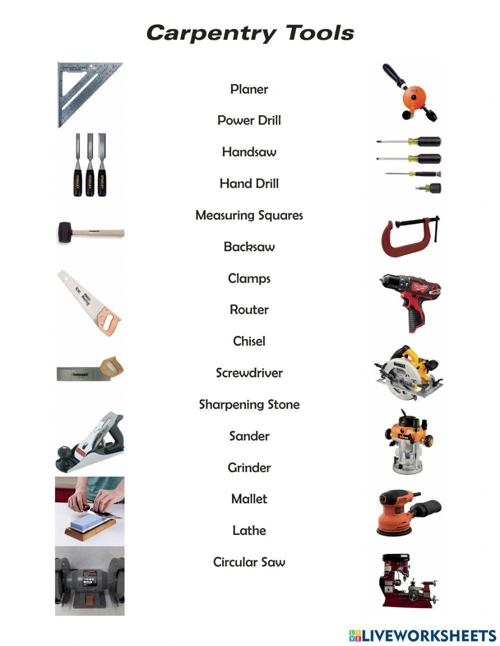 Carpentry Tools Worksheet Live Worksheets Worksheets Library Carpentry Tools Worksheet Live Worksheets Worksheets Library