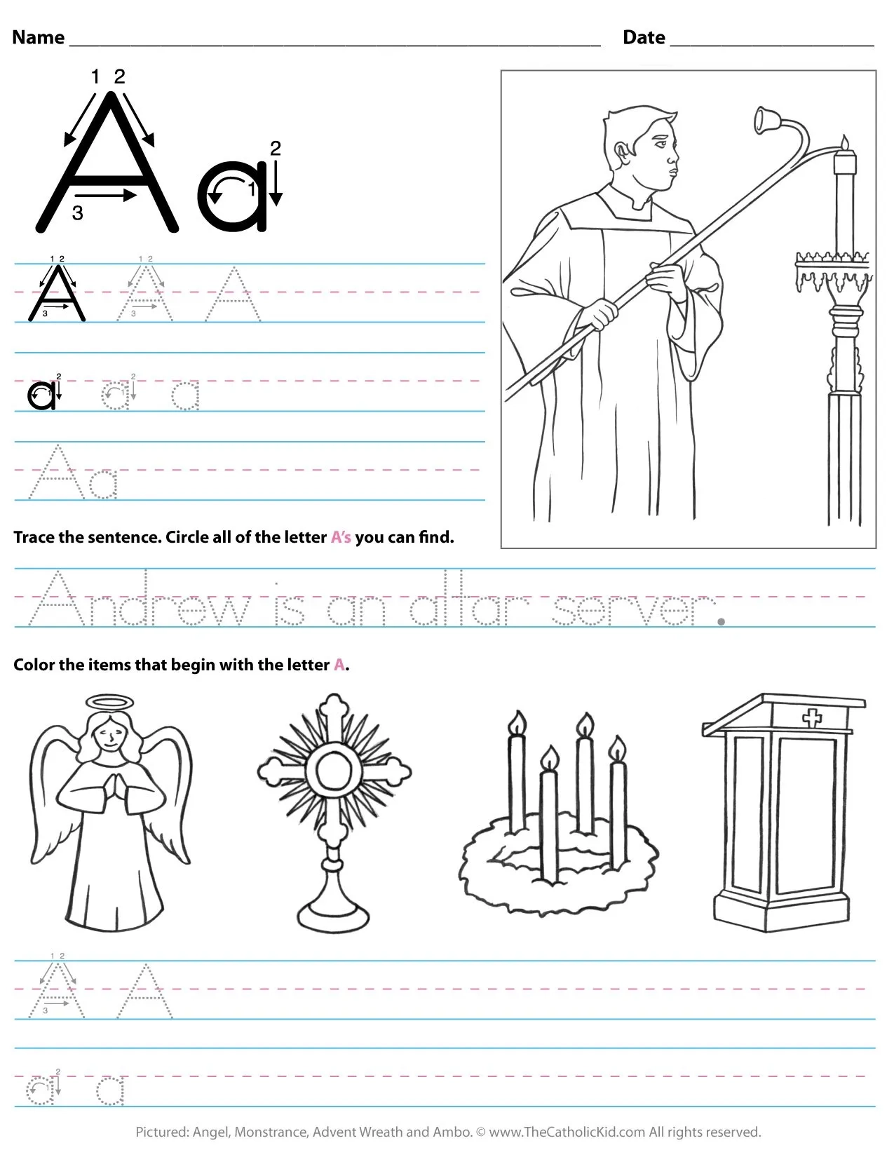 Catholic Alphabet Letter Worksheets amp Coloring Pages Catholic Alphabet Letter Worksheets amp Coloring Pages