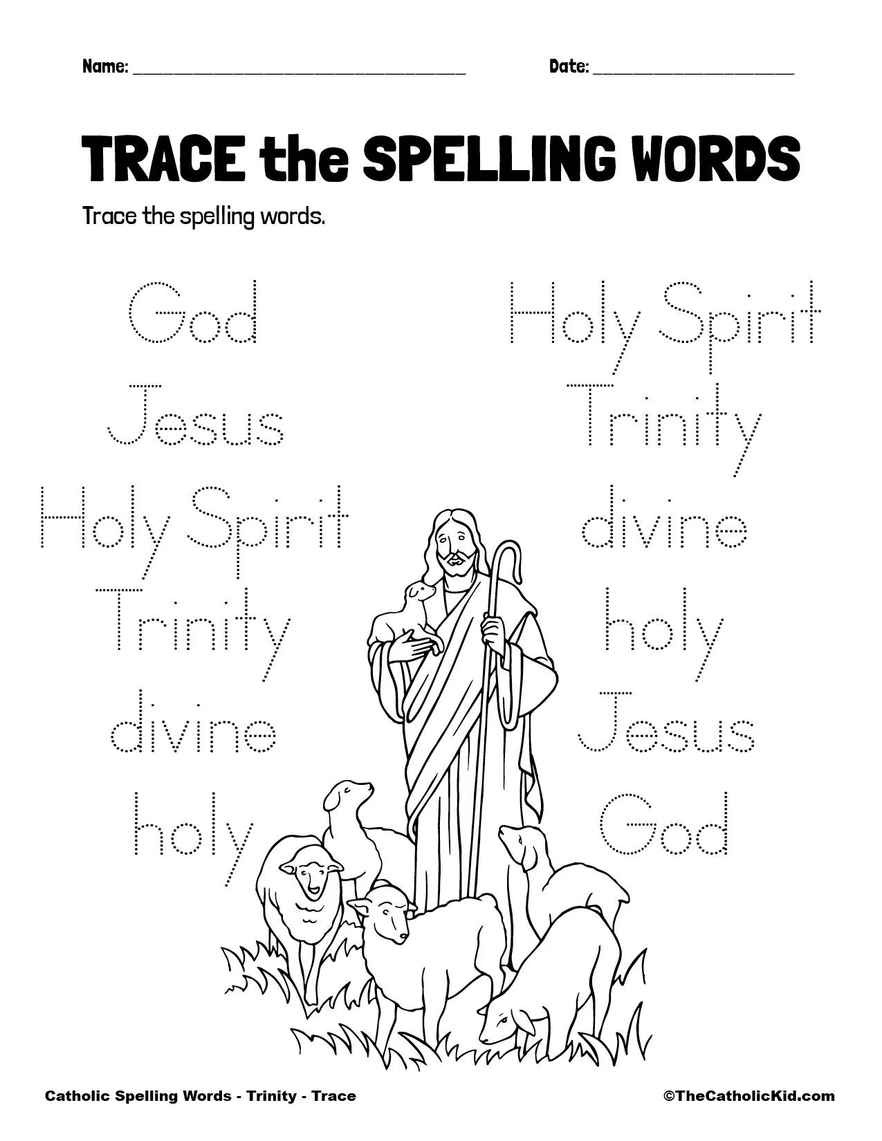 Catholic Spelling amp Vocabulary Words Trinity Worksheets Catholic Spelling amp Vocabulary Words Trinity Worksheets