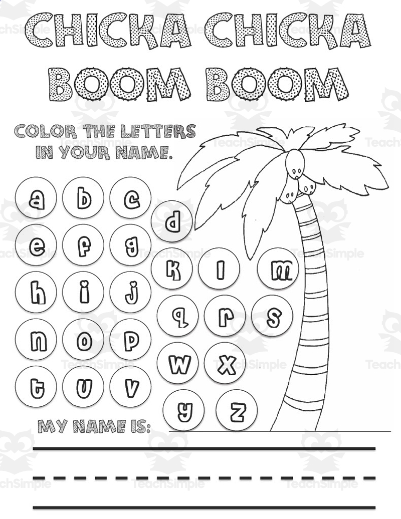 Chicka Chicka Boom Boom Literacy Math Activity Chicka Chicka Boom Boom Literacy Math Activity