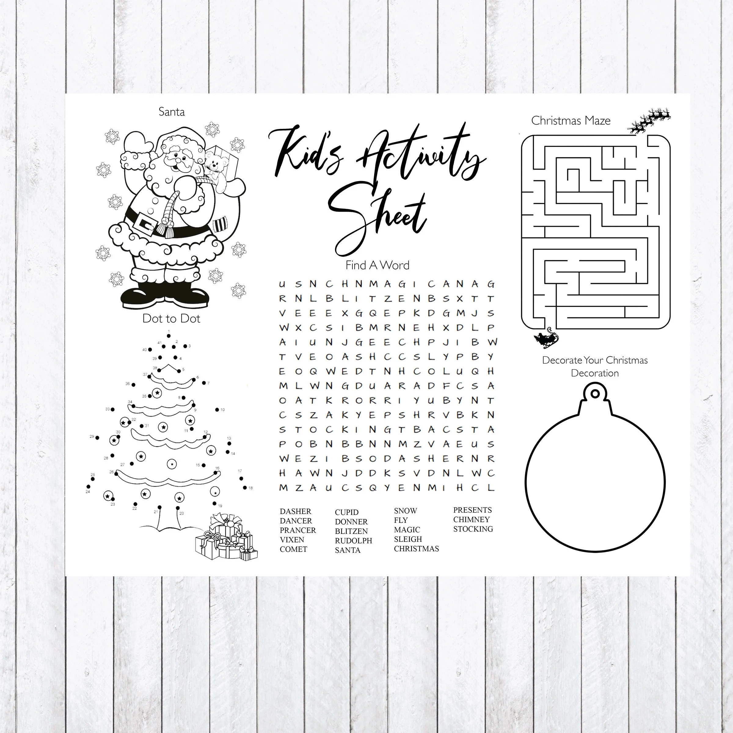 Christmas Printable Activity Worksheets Christmas Printable Activity Worksheets