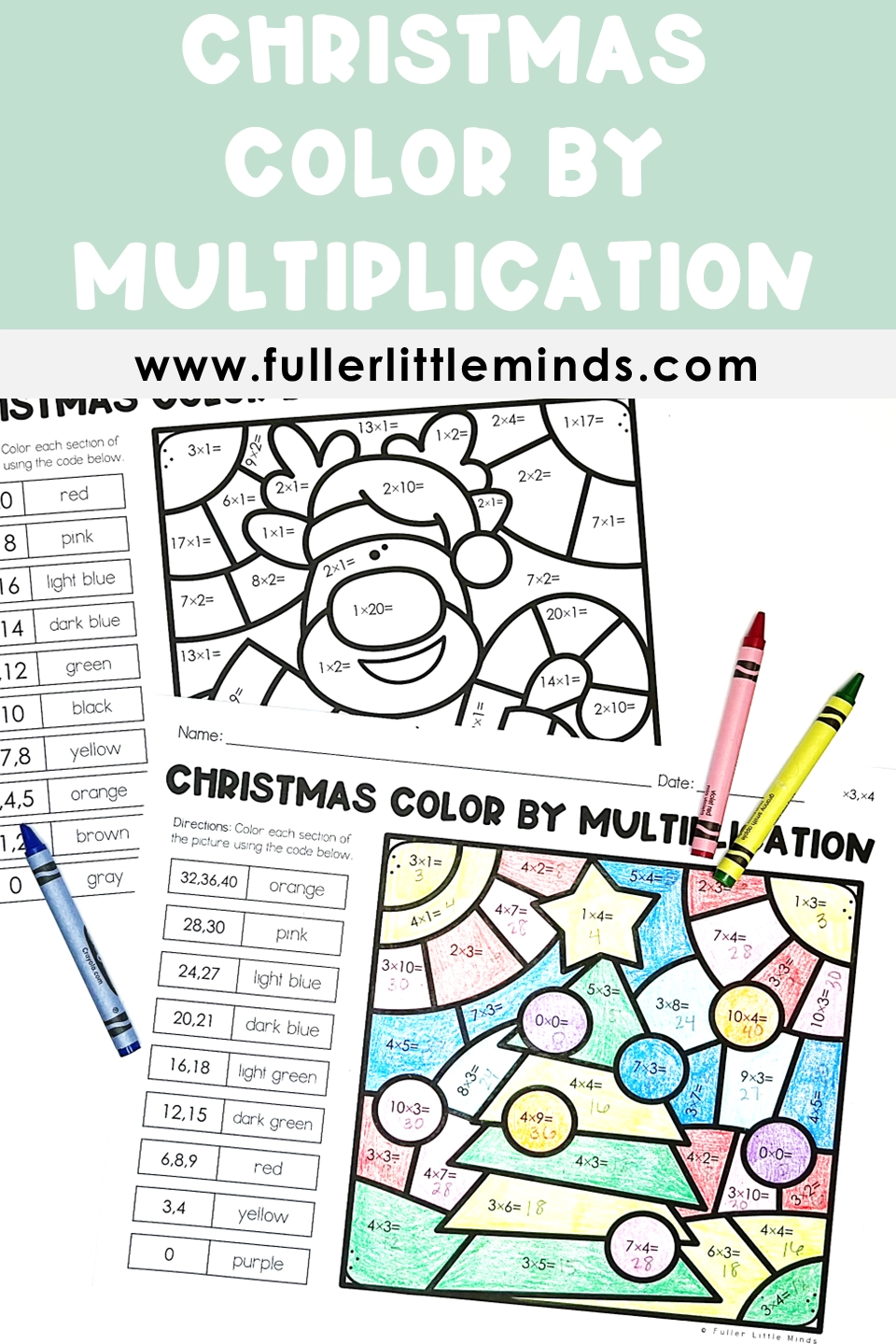 Christmas Color By Code Multiplication Facts Fuller Little Minds Christmas Color By Code Multiplication Facts Fuller Little Minds