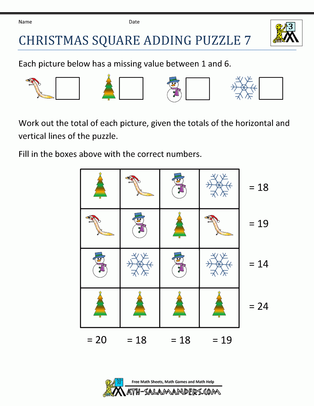 Free Printable Christmas Math Worksheets Free Printable Christmas Math Worksheets