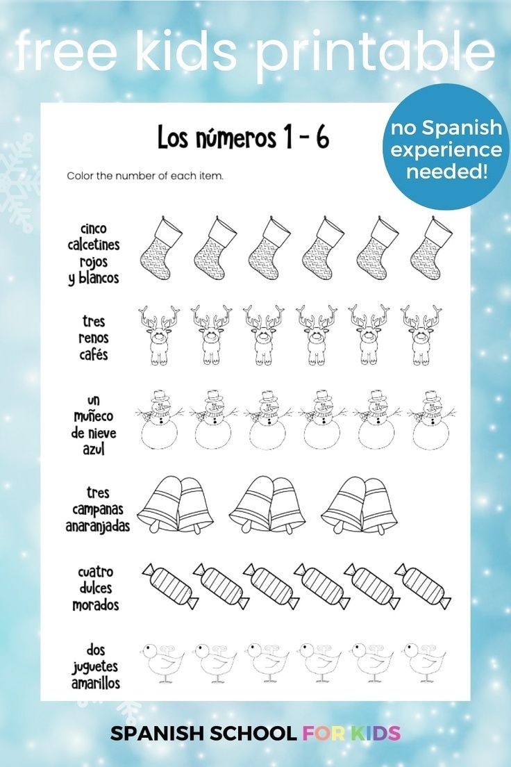 Free Printable Spanish Christmas Worksheets Free Printable Spanish Christmas Worksheets