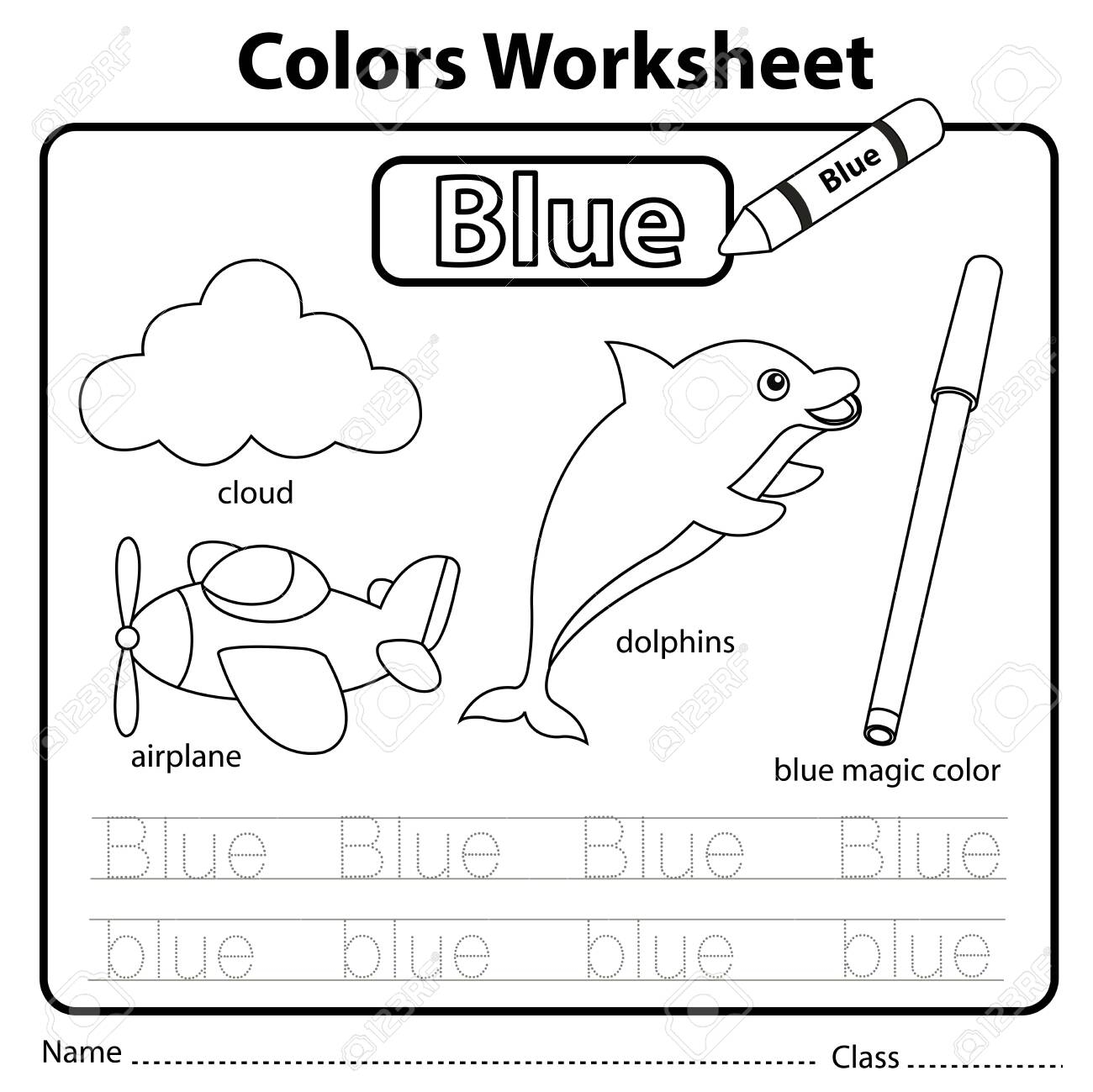 Circle The Blue Things Preschool Color Worksheets Worksheets Circle The Blue Things Preschool Color Worksheets Worksheets
