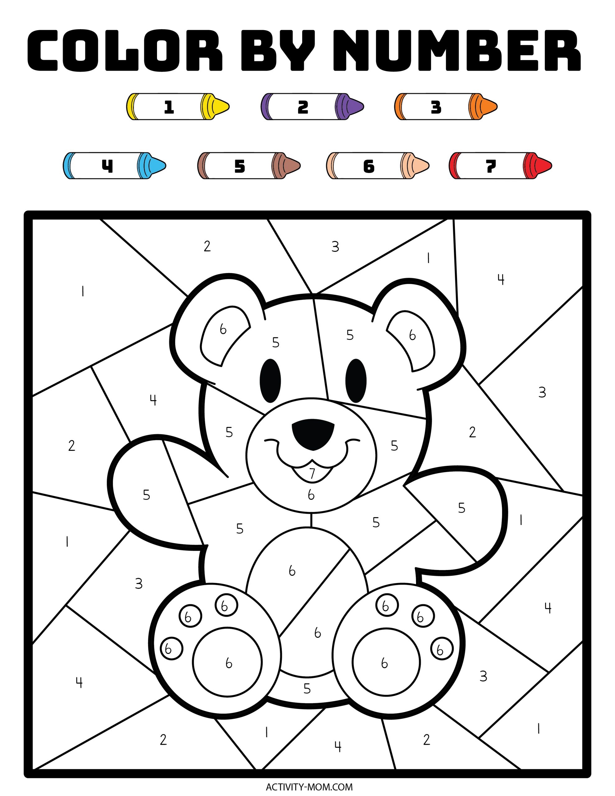 Color By Numbers Free Printable Worksheets Color By Numbers Free Printable Worksheets