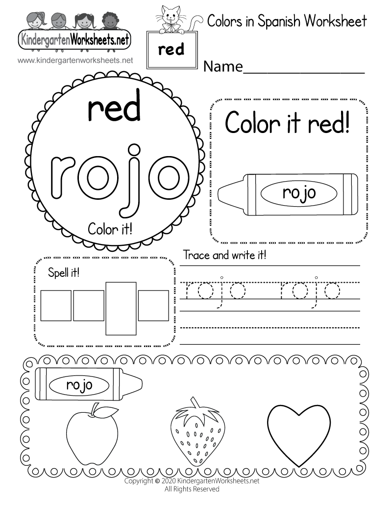Free Printable Spanish Colors Worksheet Pdf Free Printable Spanish Colors Worksheet Pdf