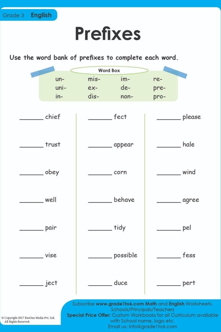 Free Printable Prefix Worksheets Free Printable Prefix Worksheets