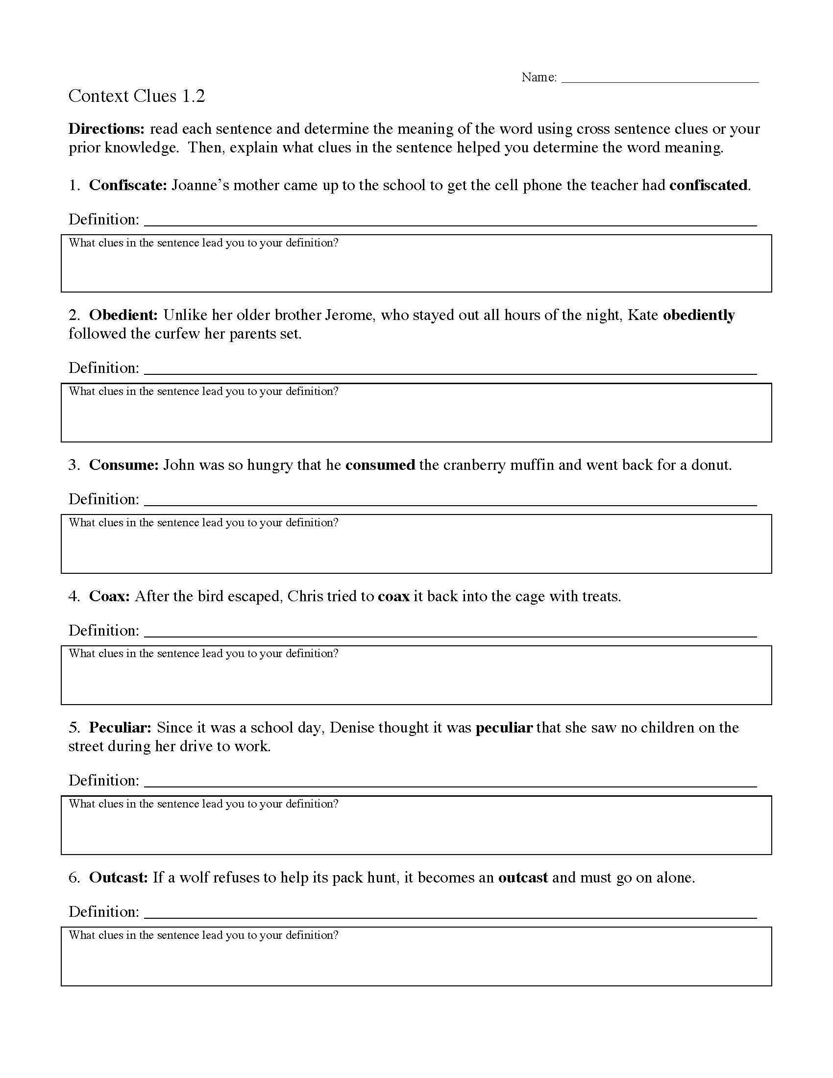 Context Clues Worksheets Ereading Worksheets Context Clues Worksheets Ereading Worksheets