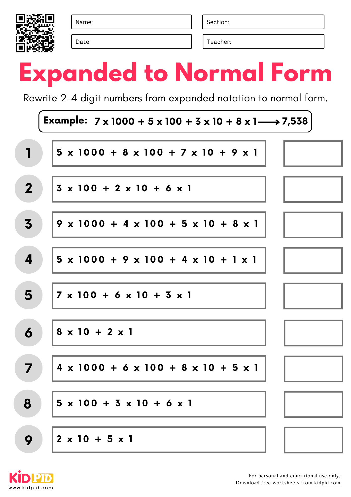 Convert Expanded Notation To Standard Form Place Value Worksheets Convert Expanded Notation To Standard Form Place Value Worksheets