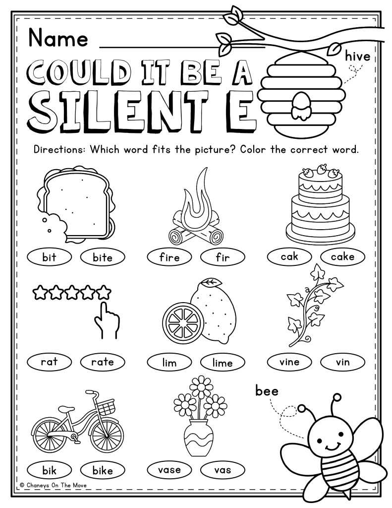 COULD IT BE A SILENT E WORKSHEET Chaneys On The Move COULD IT BE A SILENT E WORKSHEET Chaneys On The Move