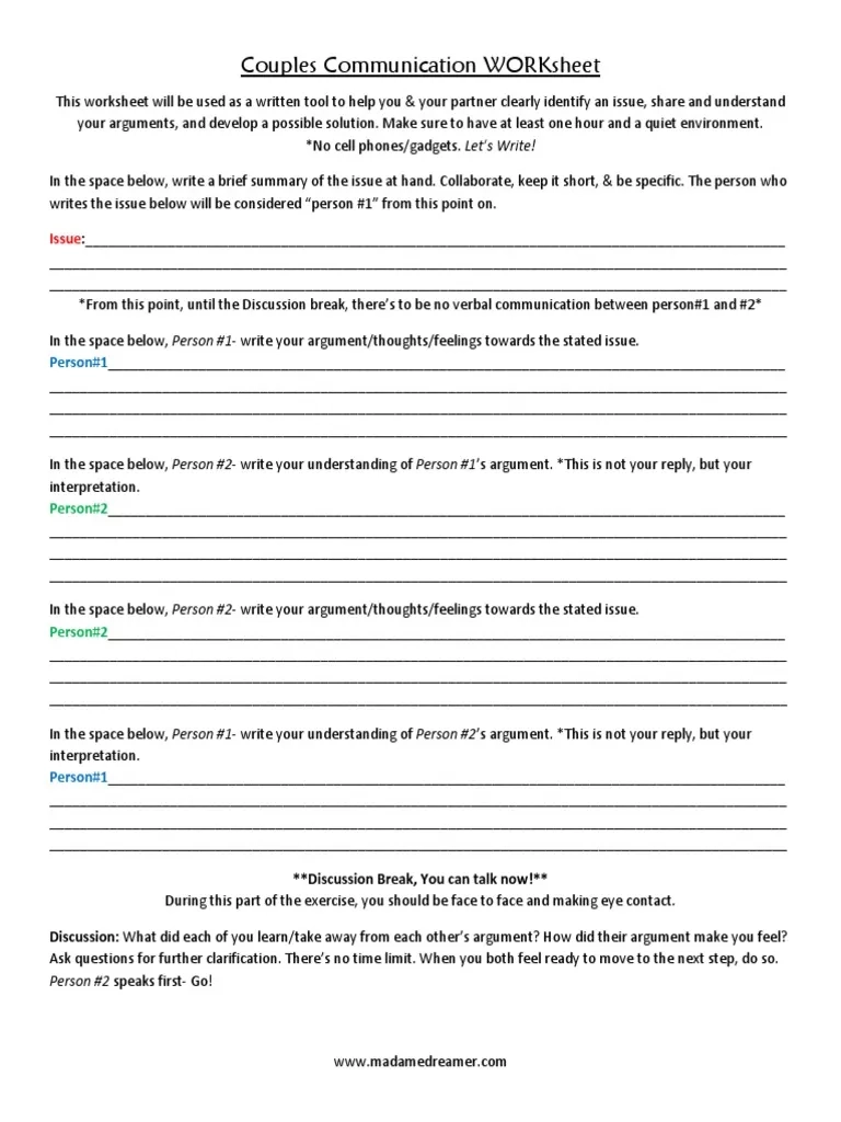 Free Printable Couples Therapy Worksheets Pdf Free Free Printable Couples Therapy Worksheets Pdf Free
