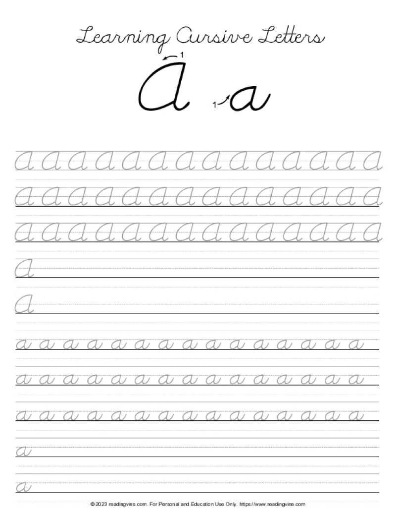 Cursive Writing Practice Sheets PDF ReadingVine Cursive Writing Practice Sheets PDF ReadingVine