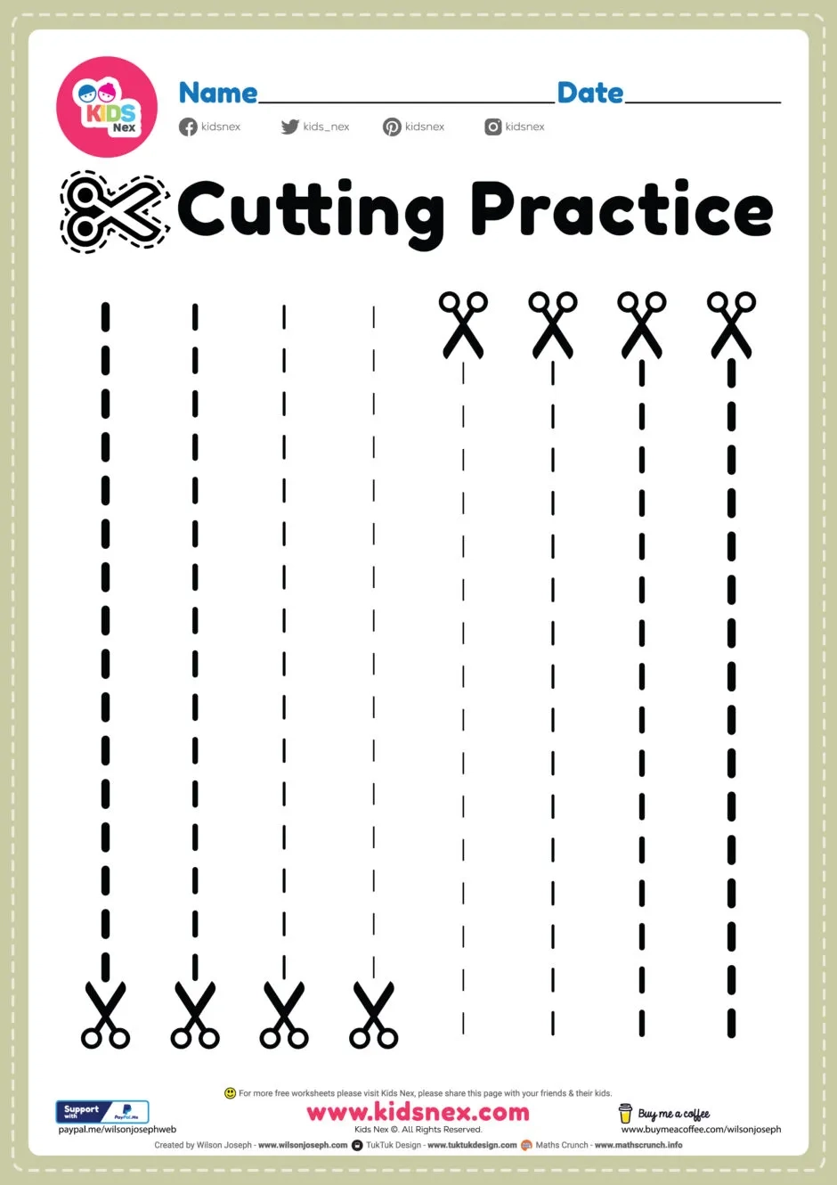 Cutting Activity Printable Printable Party Favors Cutting Activity Printable Printable Party Favors