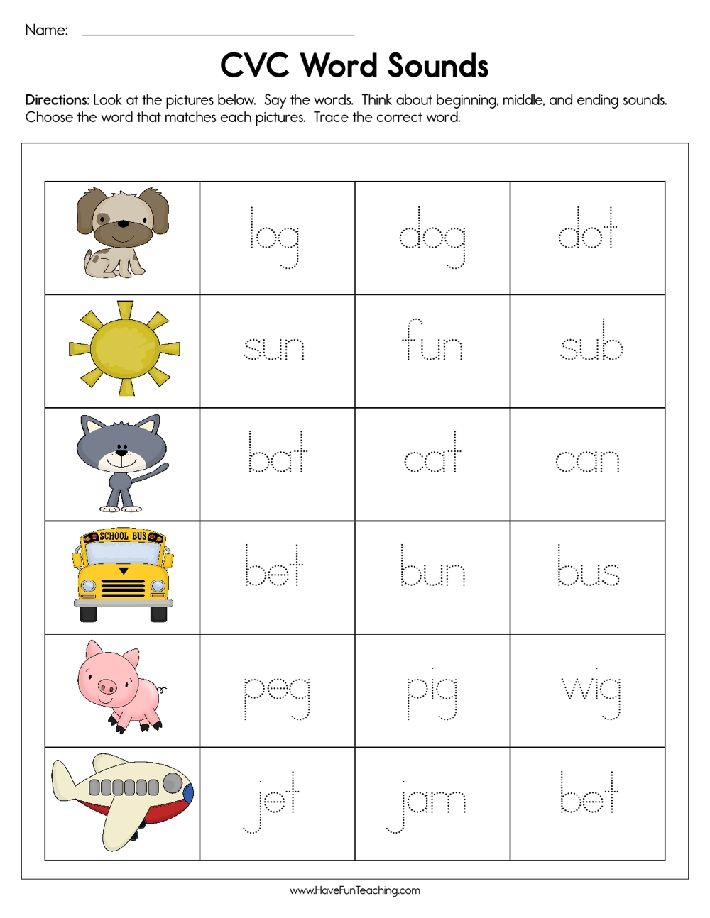 Cvc Printable Worksheets Cvc Printable Worksheets