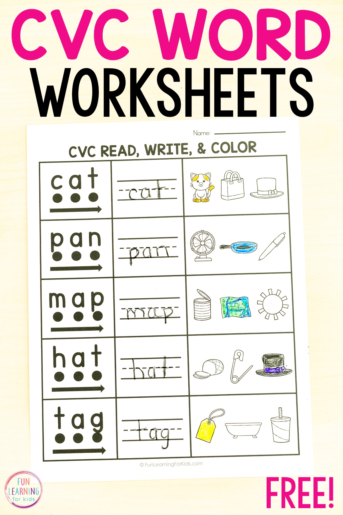 Free Printable Cvc Worksheets Free Printable Cvc Worksheets