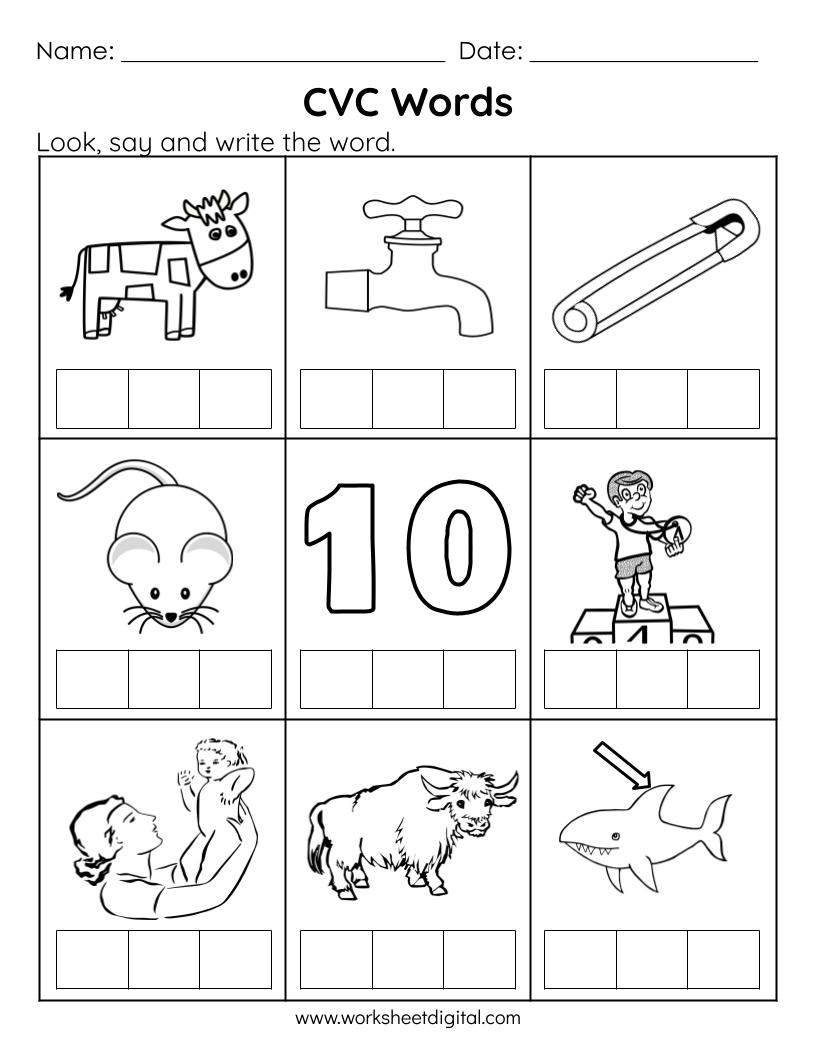Cvc Printable Worksheets For Kindergarten Cvc Printable Worksheets For Kindergarten
