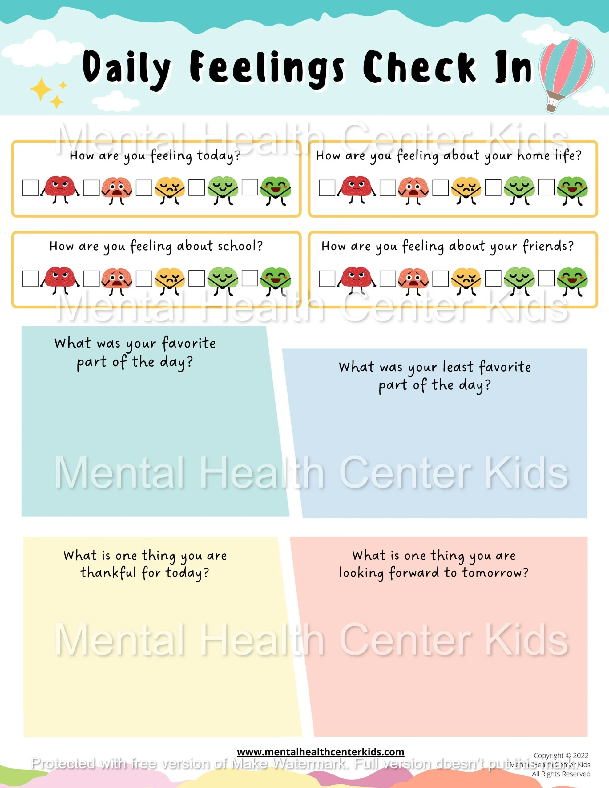 Printable Emotional Check In Worksheet Printable Emotional Check In Worksheet