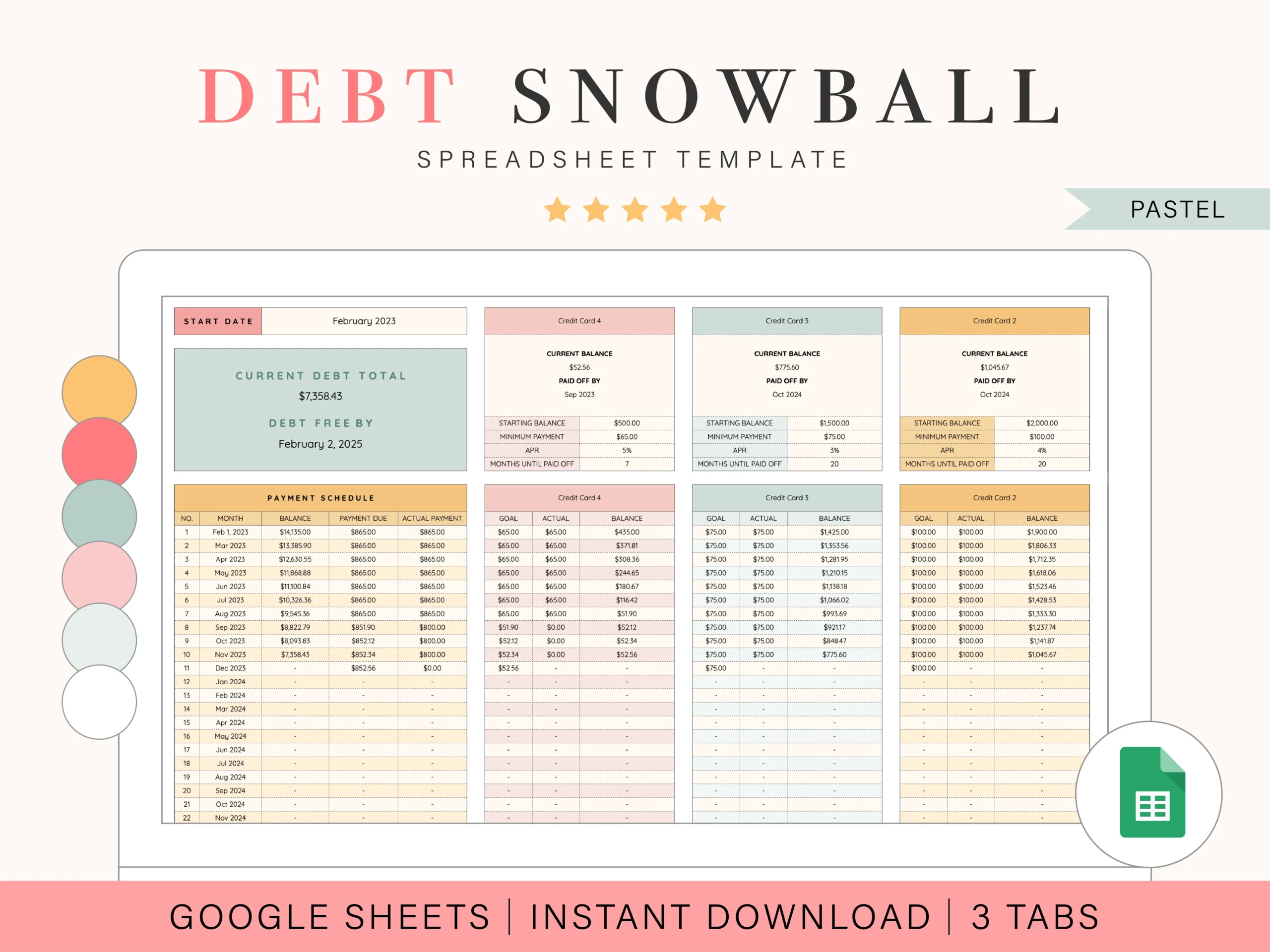 Debt Snowball Worksheet Printable Debt Snowball Worksheet Printable