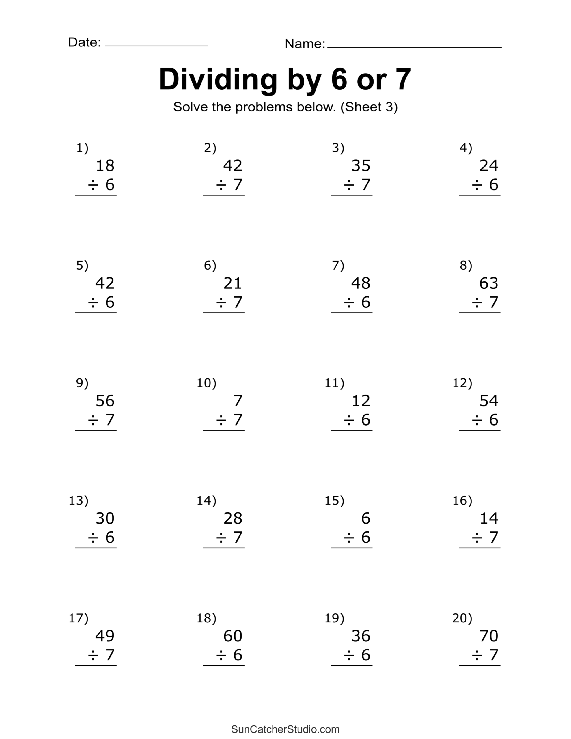 Division Worksheets amp Problems Free Printable Math Drills Free Division Worksheets amp Problems Free Printable Math Drills Free