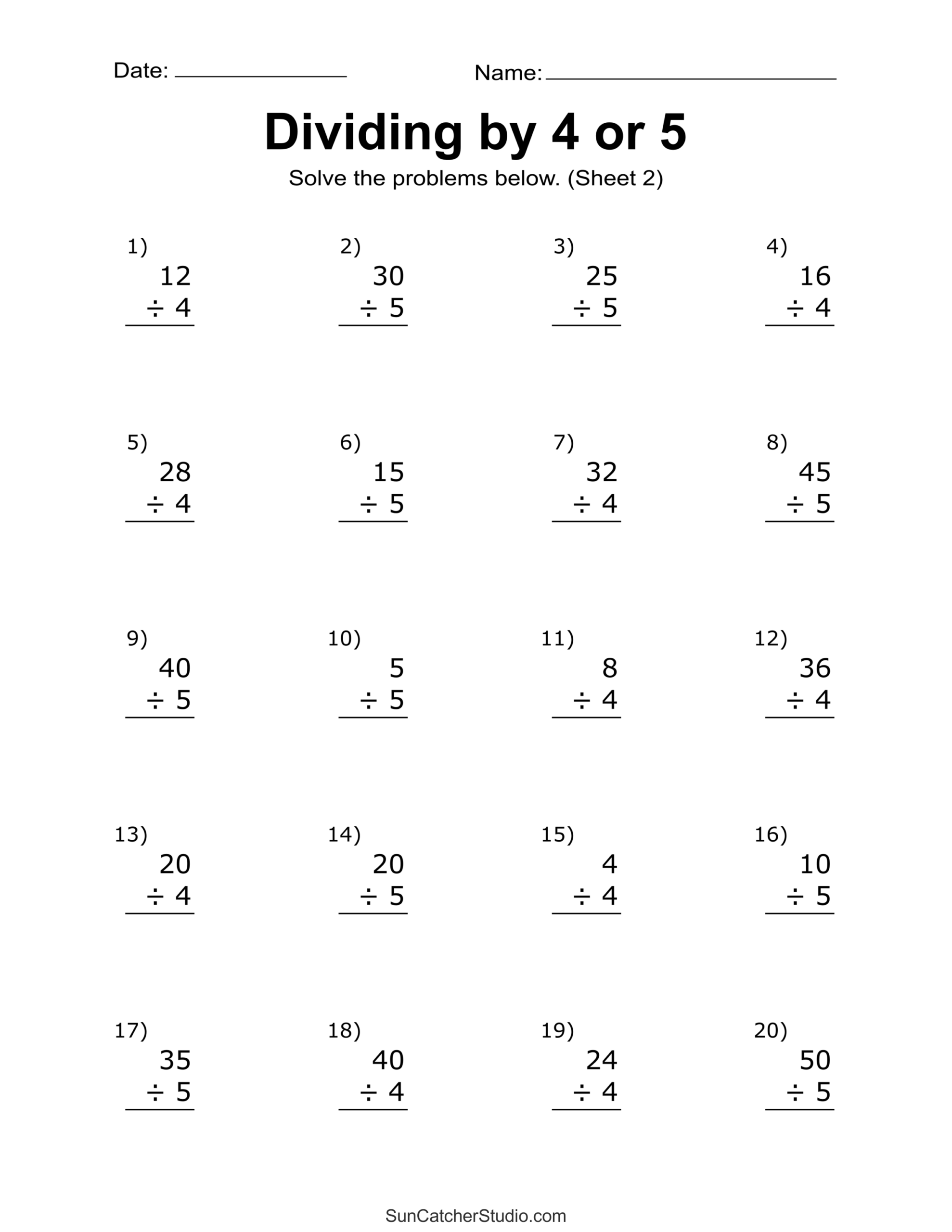 Division Worksheets amp Problems Free Printable Math Drills Free Division Worksheets amp Problems Free Printable Math Drills Free