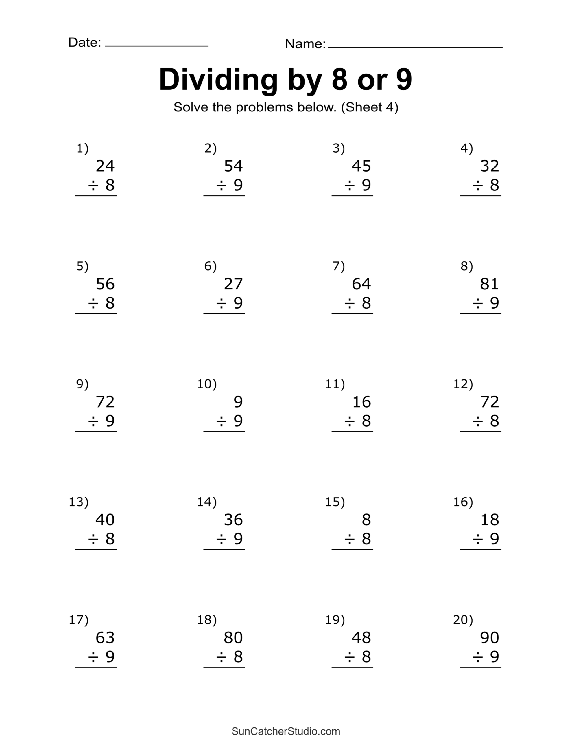 Division Worksheets amp Problems Free Printable Math Drills Free Division Worksheets amp Problems Free Printable Math Drills Free