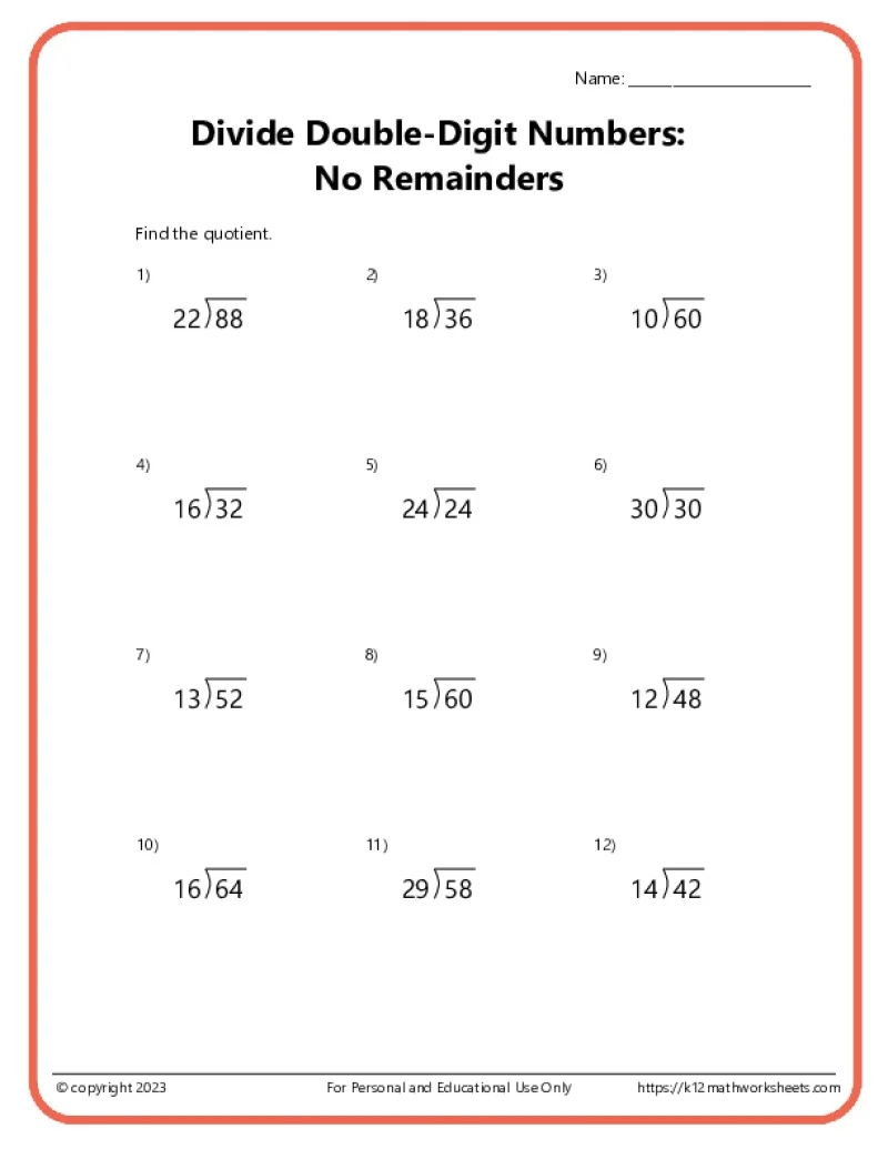 Division Practice Worksheets Printable Division Practice Worksheets Printable