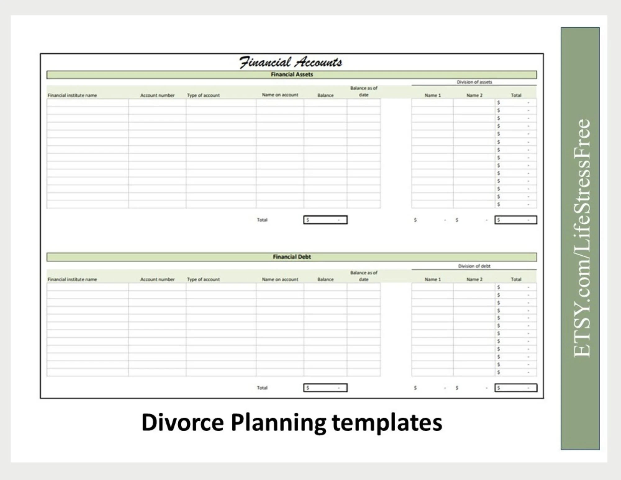Divorce Planner Divorce Spreadsheet Custody Calendar Child Divorce Planner Divorce Spreadsheet Custody Calendar Child