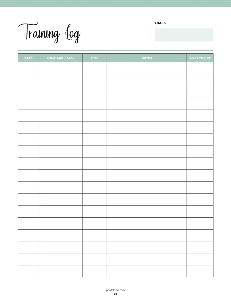 Dog Training Logs 16 FREE Printable Puppy Training Planner Dog Training Logs 16 FREE Printable Puppy Training Planner