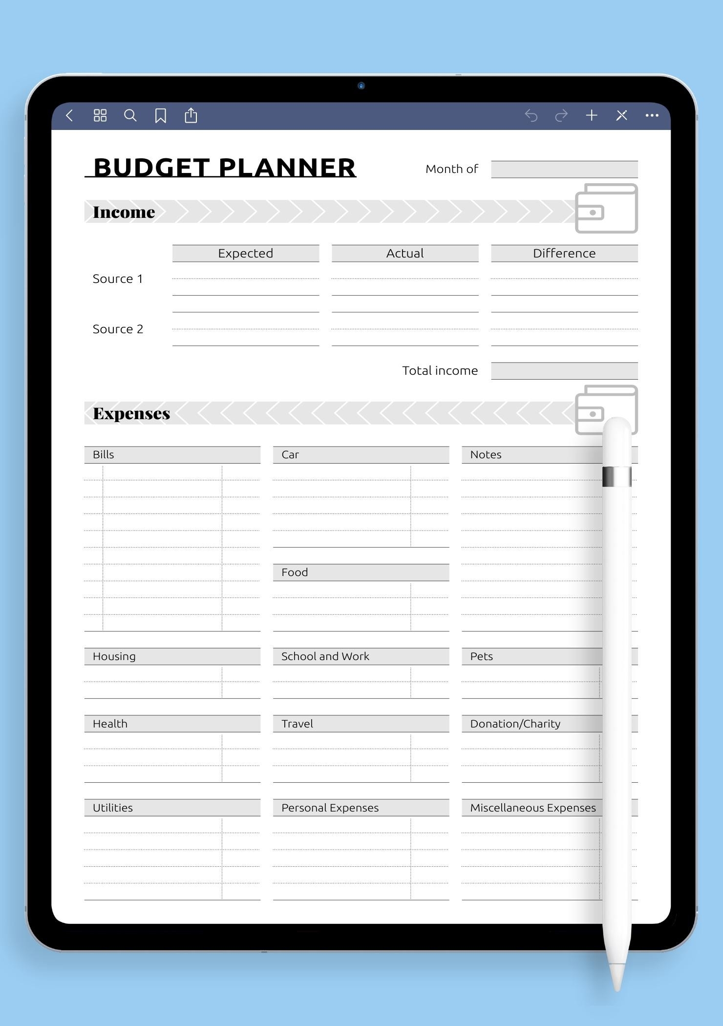Download Printable Simple Monthly Budget Template PDF Download Printable Simple Monthly Budget Template PDF