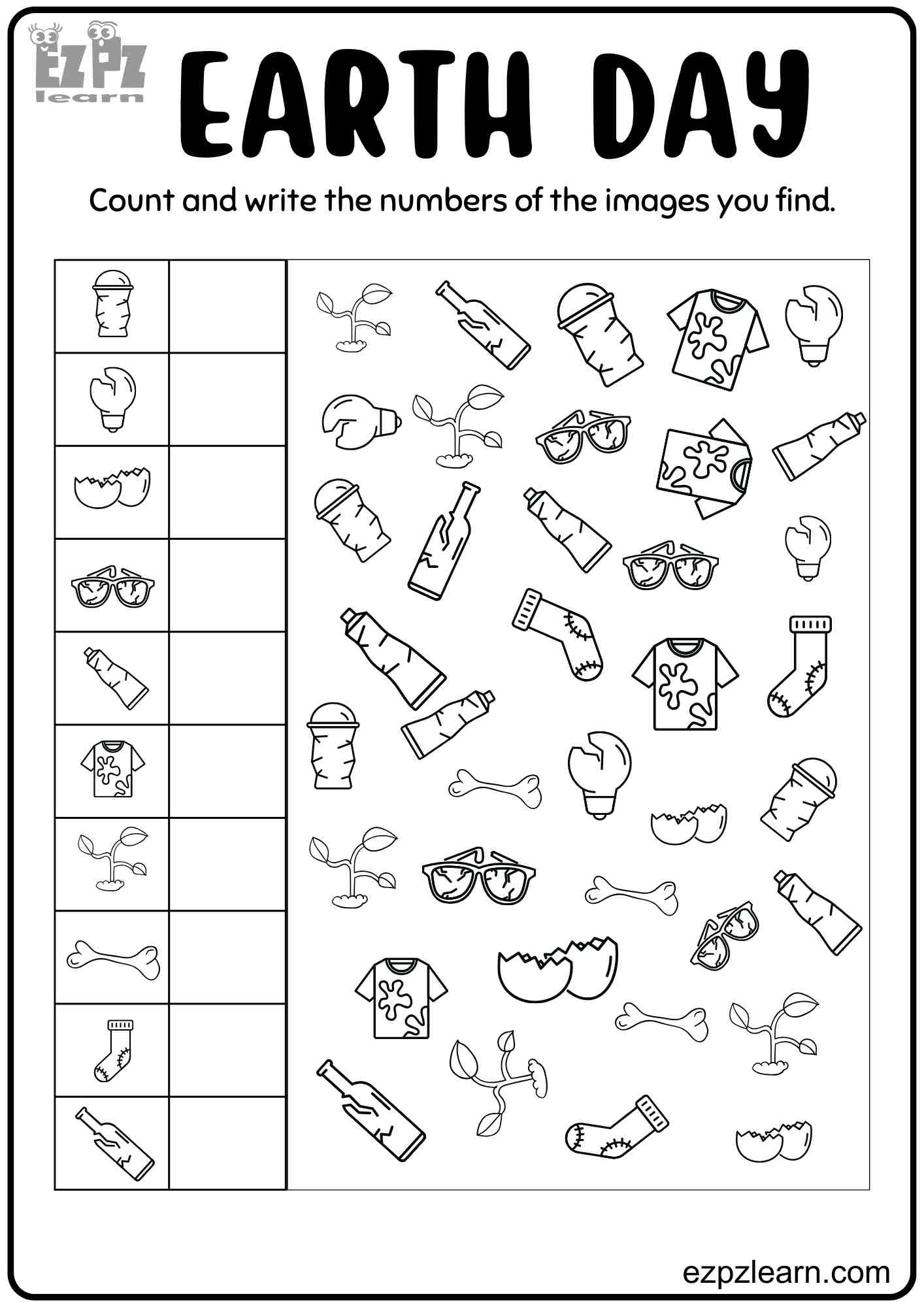 Earth Day Count The Images Free Downloadable PDF Ezpzlearn Earth Day Count The Images Free Downloadable PDF Ezpzlearn